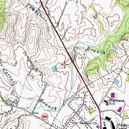 Topographic Map of Fauquier County, VA