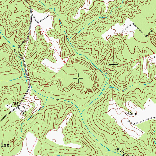 Topographic Map of King William County, VA