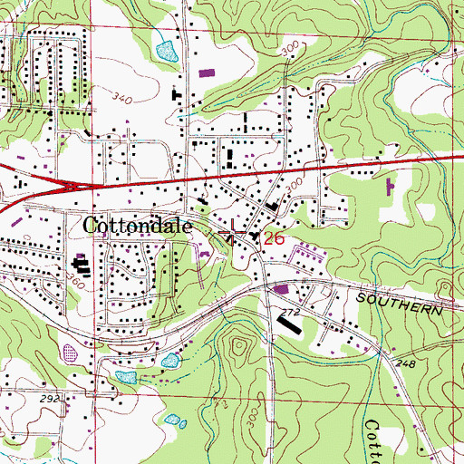 Topographic Map of Cottondale Christian Church, AL