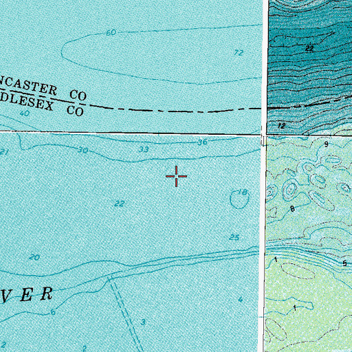 Topographic Map of Middlesex County, VA