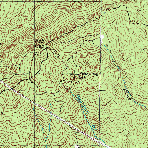 Topographic Map of Johnny Bug Rock, VA