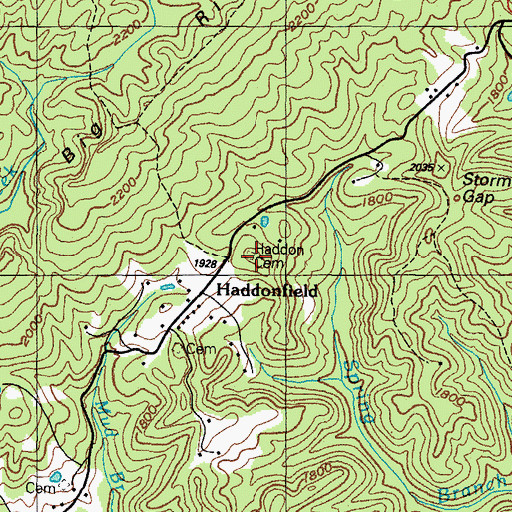 Topographic Map of Haddon Cemetery, VA