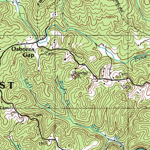 Topographic Map of Swindall Cemetery, VA