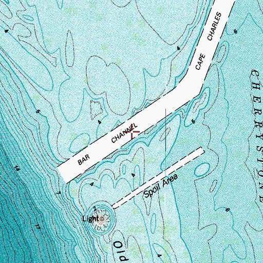 Topographic Map of Bar Channel, VA