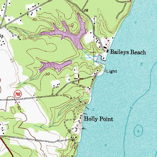 Topographic Map of Tylers Beach, VA
