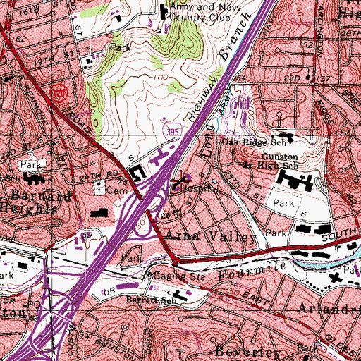 Topographic Map of National Hospital for Orthopadecis-Rehabilitation Heliport, VA