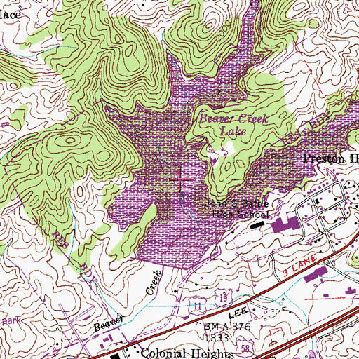 Topographic Map of Ingersoll-Rand Bristol Heliport, VA