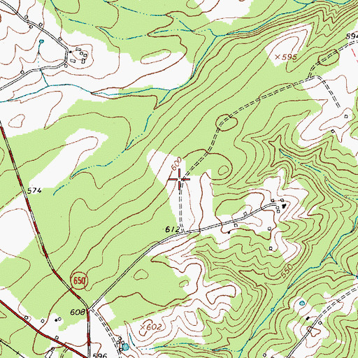 Topographic Map of Brookneal/Campbell County Airport, VA
