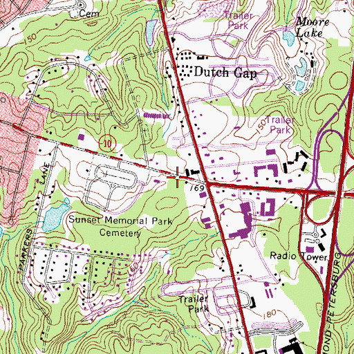 Topographic Map of Fire Station Number 14 Heliport, VA