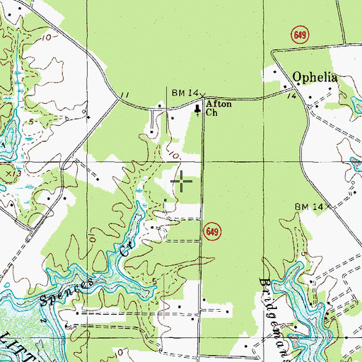 Topographic Map of Federhart-Ophelia Airport, VA