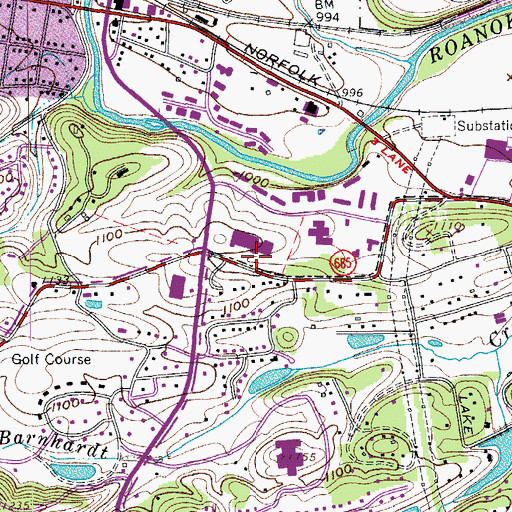 Topographic Map of Lewis Gale Clinic Incorporated Heliport, VA