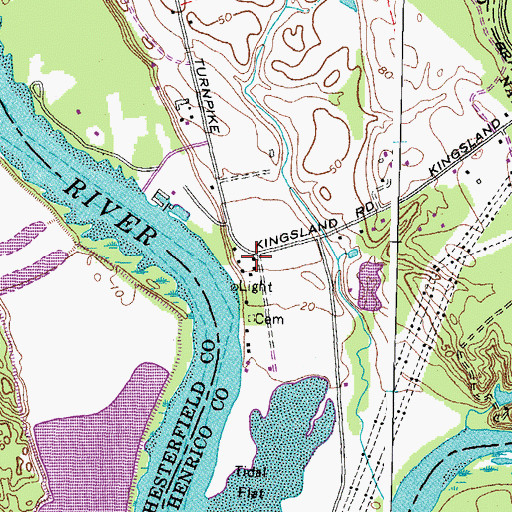 Topographic Map of Meade Landing, VA