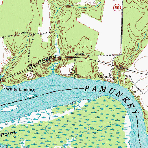 Topographic Map of Gordon Landing, VA