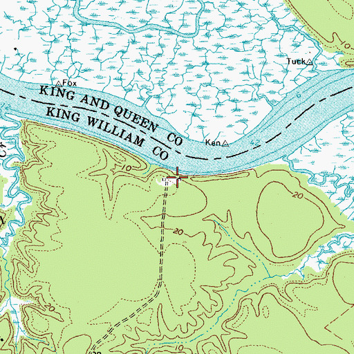 Topographic Map of Kentucky Farm, VA