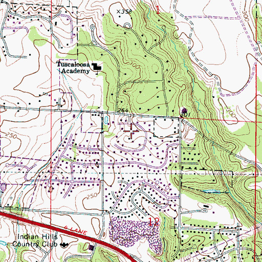 Topographic Map of Covey Chase, AL