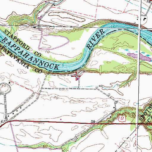 Topographic Map of Belvedere, VA
