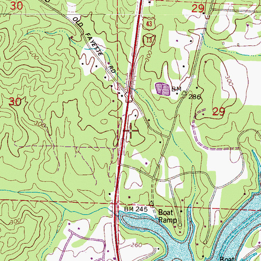 Topographic Map of Cowden Cemetery, AL