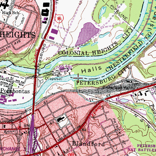Topographic Map of Poor Creek, VA