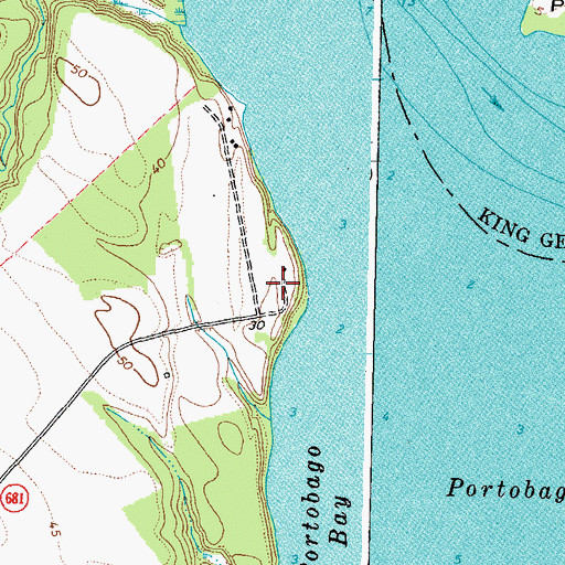 Topographic Map of Portobago, VA