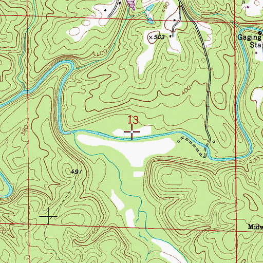 Topographic Map of Coxs Mill (historical), AL