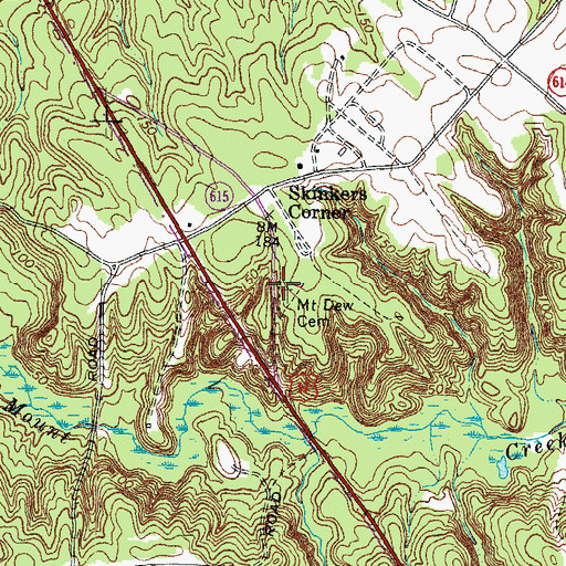 Topographic Map of Mount Dew Church, VA