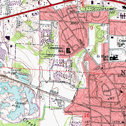 Topographic Map of Crestview, AL