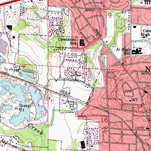 Topographic Map of Crestwood, AL