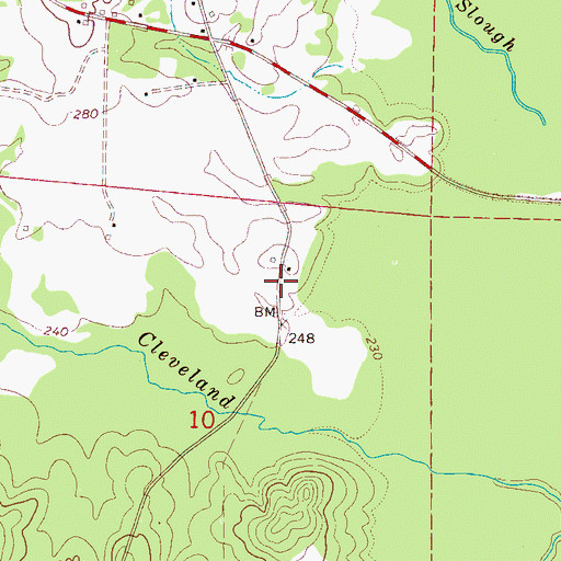 Topographic Map of Crossland (historical), AL