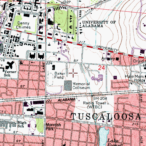 Topographic Map of Dalys Bottom, AL