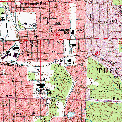 Topographic Map of Alberta Church of Christ (historical), AL