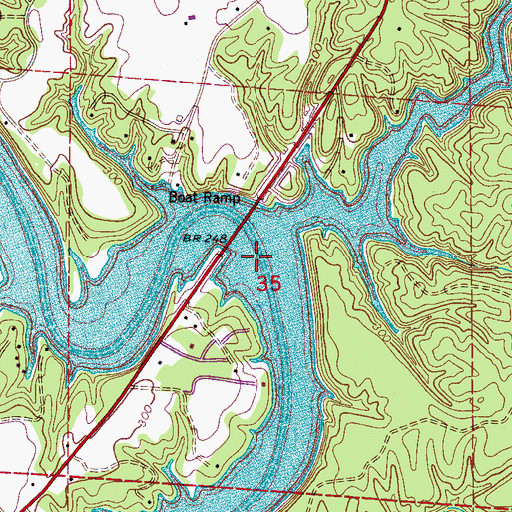 Topographic Map of Dorsey Creek, AL