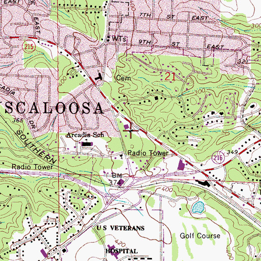 Topographic Map of Druid Hills United Methodist Church, AL