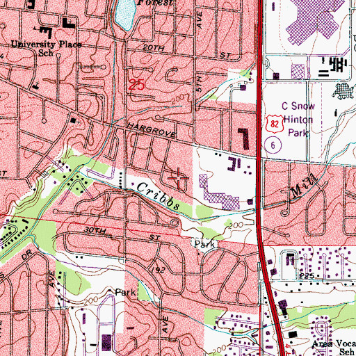 Topographic Map of East Arlington, AL