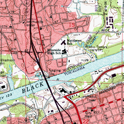 Topographic Map of East Circle, AL