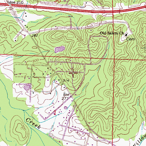 Topographic Map of Eastern Hills, AL