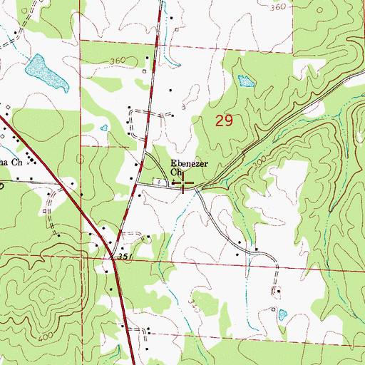 Topographic Map of Ebenezer School (historical), AL