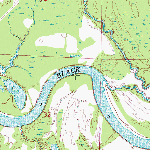 Topographic Map of Eddins Cutoff, AL