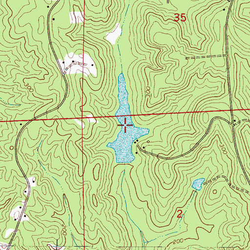Topographic Map of Elledge Lake, AL
