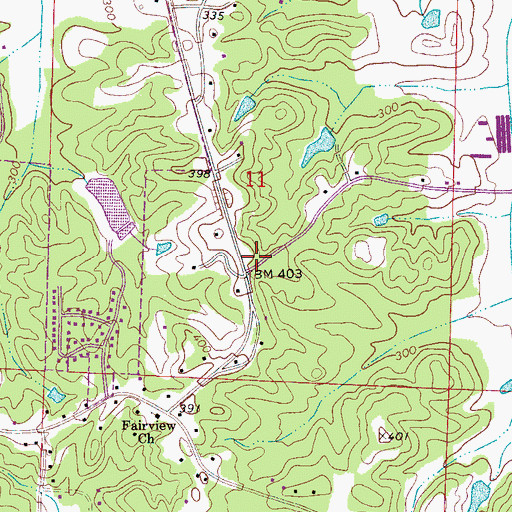 Topographic Map of Emerson School (historical), AL