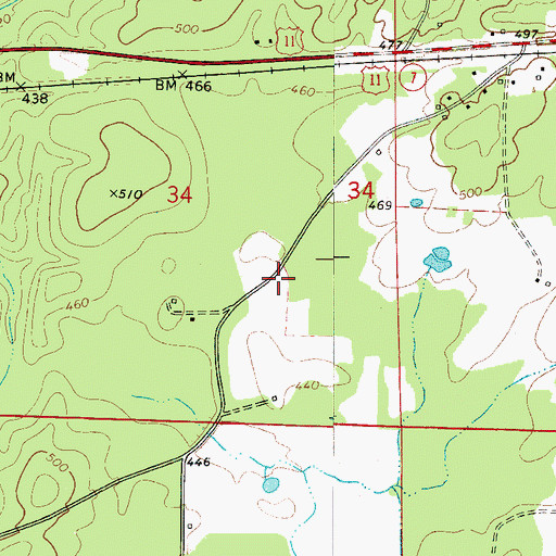 Topographic Map of Emery Church, AL