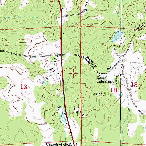Topographic Map of Espy Springs, AL