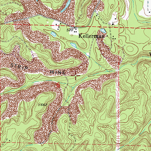 Topographic Map of Etna (historical), AL