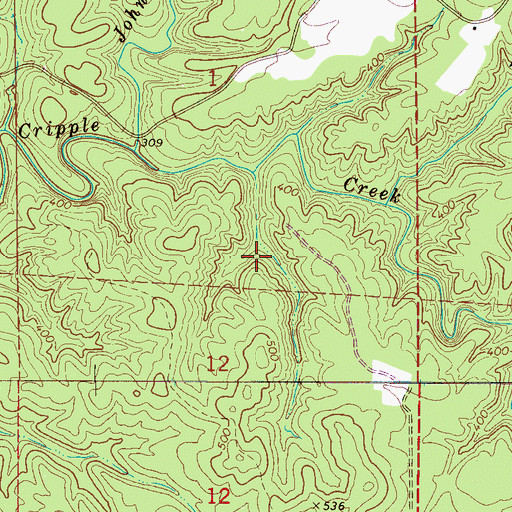Topographic Map of Evanstown (historical), AL