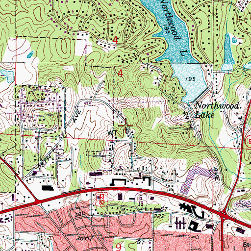 Topographic Map of Evening Lights Church of God, AL