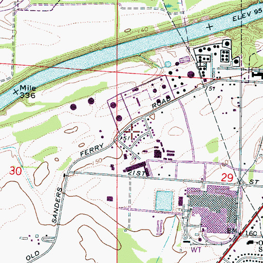 Topographic Map of Fairlawn, AL