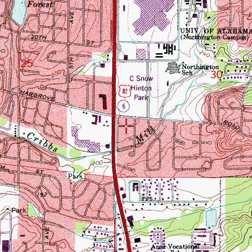 Topographic Map of Fairway Drive, AL