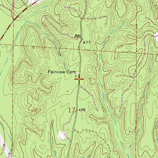 Topographic Map of Fairview Church (historical), AL
