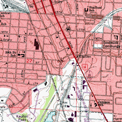 Topographic Map of Faith Mission Church of God, AL