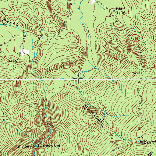Topographic Map of Hemlock Branch, VA