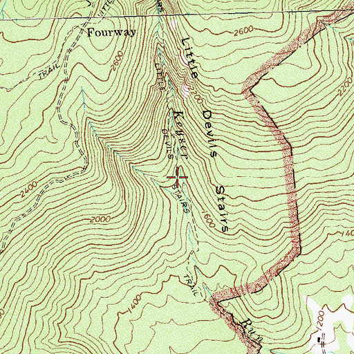 Topographic Map of Little Devils Stairs Trail, VA